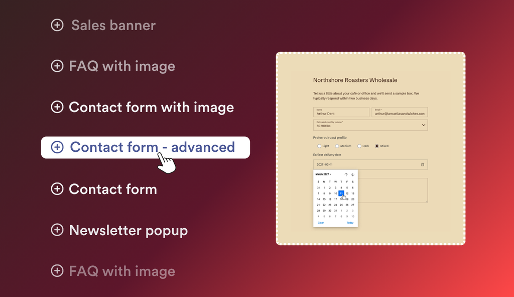 Turn visitors into customers with Theme Sections