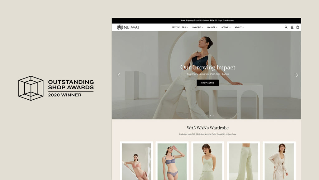 NEIWAI US: Winner of the Outstanding Shop Award for best apparel online store