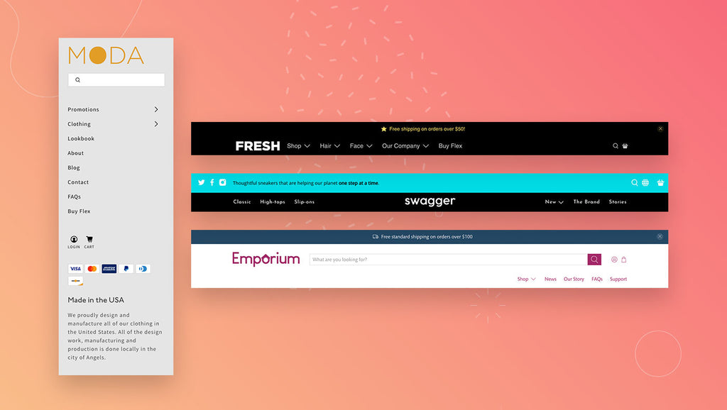 Shopify Header Spring Collection Exploring the four header options in the Flex Shopify theme