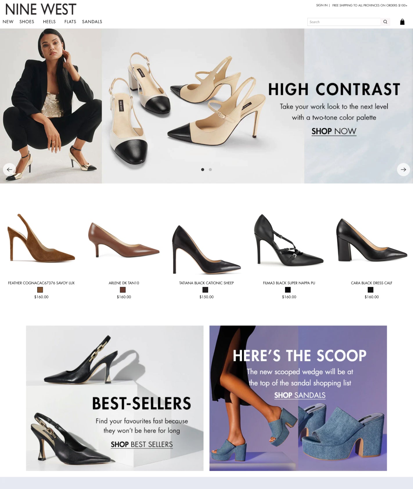 flex shopify theme used by nine west footwear shop