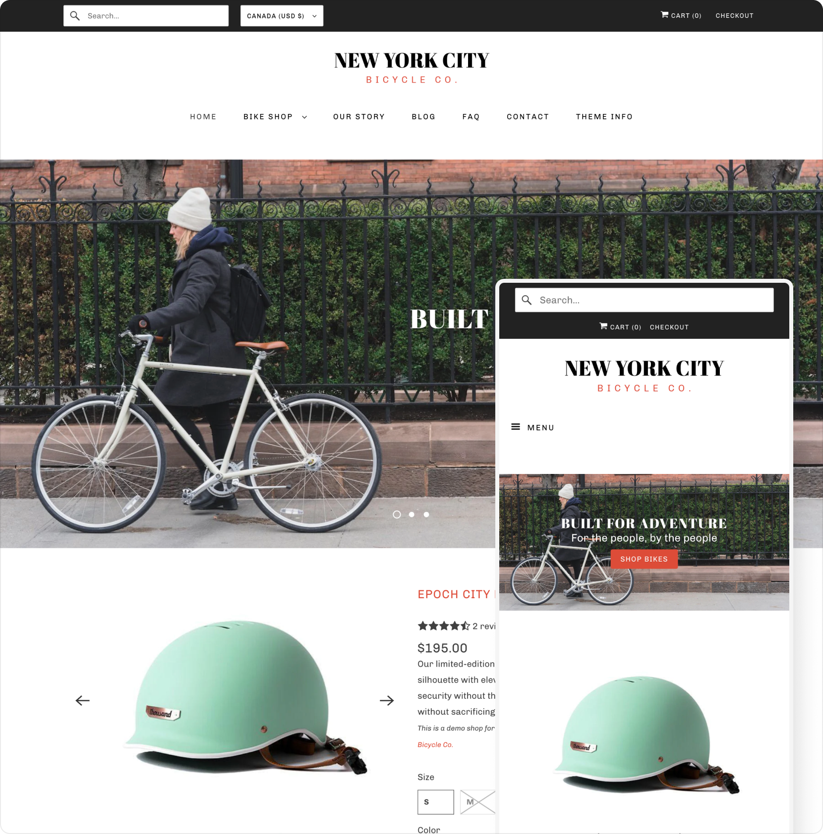 responsive shopify theme london theme style home page shown desktop and mobile devices