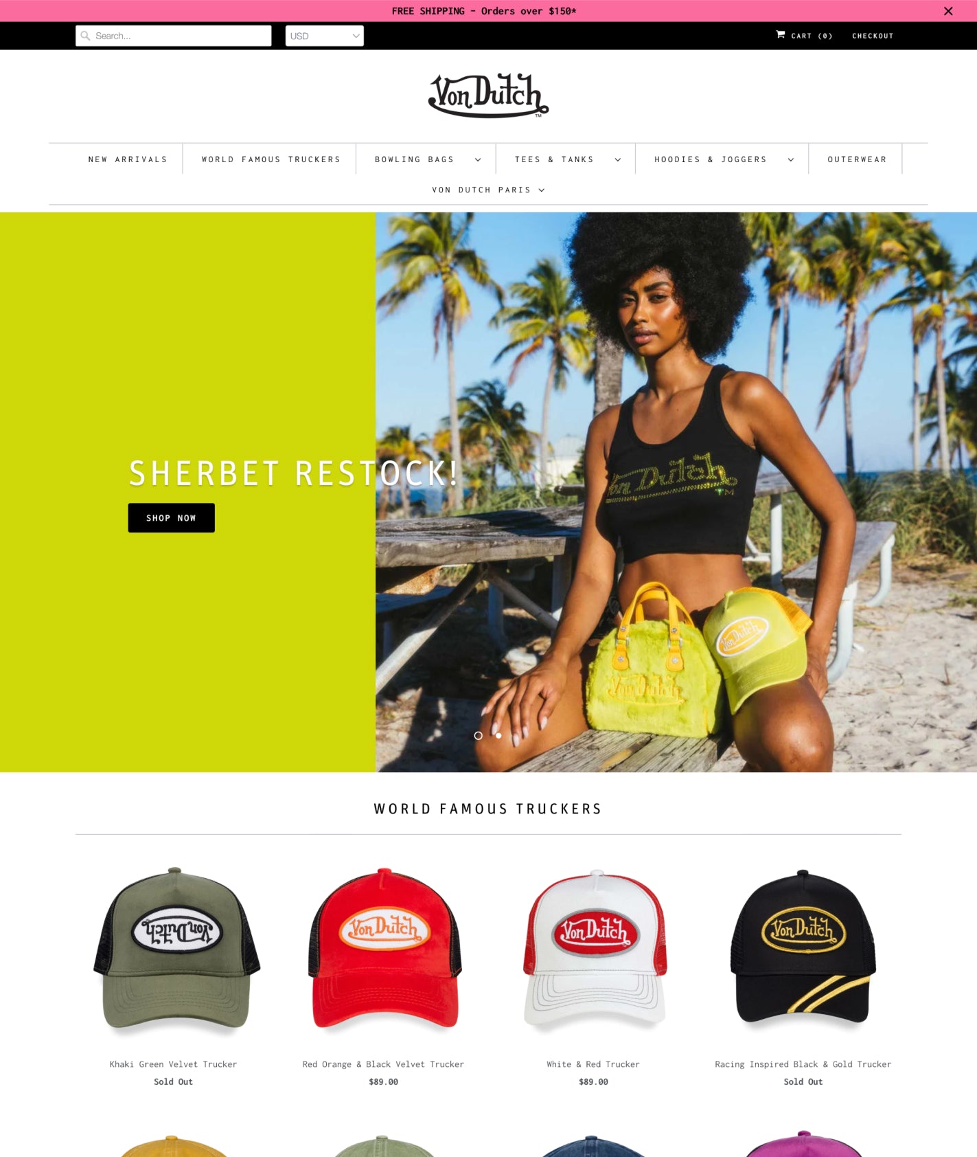 responsive shopify theme used by von dutch shop