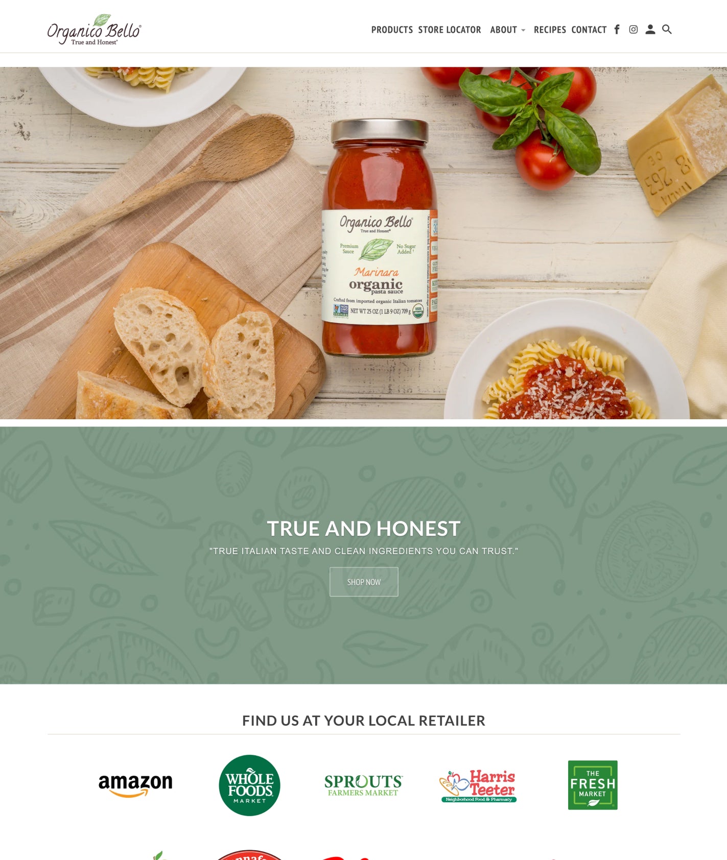 retina shopify theme used by organico bello shop