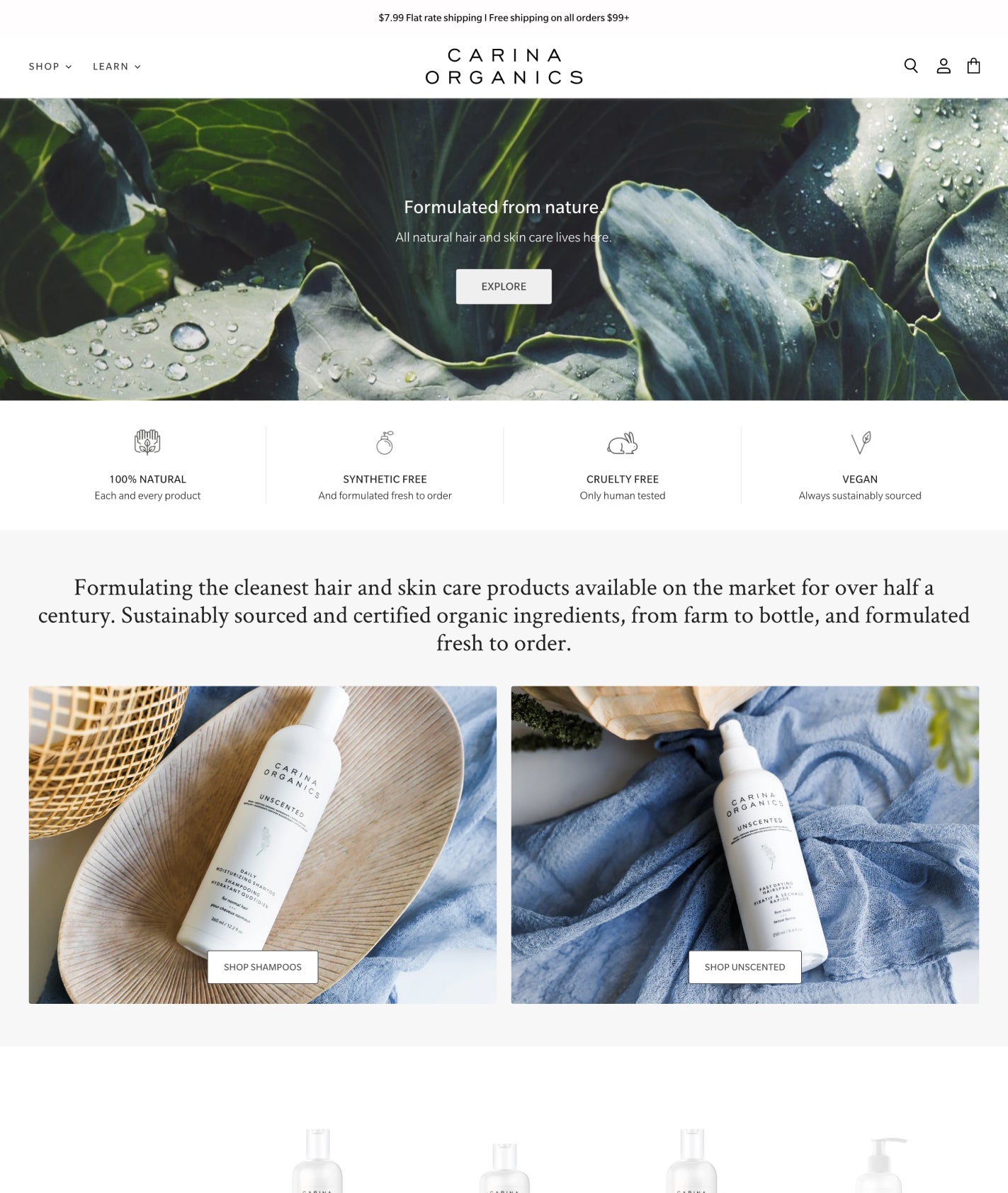 superstore shopify theme used by carina organics